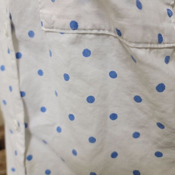 Vintage 80's button up polka dot short sleeve retr - Picture 3 of 4
